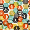 Science seamless pattern in flat design style Royalty Free Stock Photo