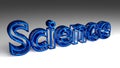 Science sign in blue glossy letters
