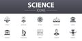 Science simple concept icons set