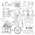 Science sketch icons Royalty Free Stock Photo