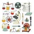 Science sketch icons Royalty Free Stock Photo