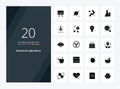 20 Science Solid Glyph icon for presentation. Vector icons illustration Royalty Free Stock Photo