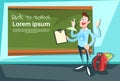 Science Teacher Over Class Board Back To School Education Banner Royalty Free Stock Photo