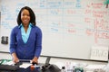 Science Teacher Standing At Whiteboard With Digital Tablet Royalty Free Stock Photo