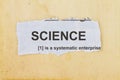 Science- teared newsprint with science word