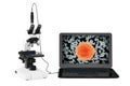 Science Technology Concept. Modern Laboratory Microscope connect