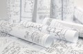 Science, technology and electronics. Electrical engineering drawings Royalty Free Stock Photo