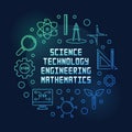 Science, Technology, Engineering and Math circular illustration