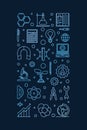 Science, Technology, Engineering and Math colored illustration. STEM vector outline vertical concept banner Royalty Free Stock Photo