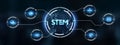 Science, technology, engineering and math. STEM concept. Business, Technology, Internet and network concept. 3d illustration Royalty Free Stock Photo