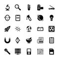 Science and Technology Glyph Vector Icons 14 Royalty Free Stock Photo