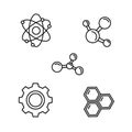 Science and Technology Icons Set - Line Art Royalty Free Stock Photo