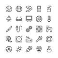 Science and Technology Line Vector Icons 3 Royalty Free Stock Photo