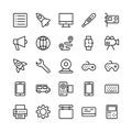 Science and Technology Line Vector Icons 2 Royalty Free Stock Photo