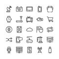 Science and Technology Line Vector Icons 11 Royalty Free Stock Photo