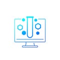 Science test icon with computer