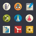 Science theme flat icons Royalty Free Stock Photo