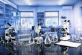 Science theme. Modern scientific laboratory interior. Royalty Free Stock Photo