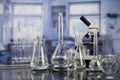 Science theme. Modern scientific laboratory interior. Royalty Free Stock Photo