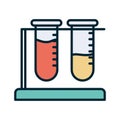 Science tubes line and fill style icon vector design