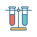 Science tubes line and fill style icon vector design