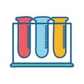 Science tubes line and fill style icon vector design