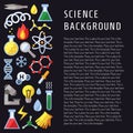 Science vector background. Chemistry, Physics and Biology. Modern flat design.