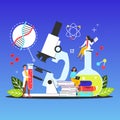 Science web banner concept. Idea of education and knowledge Royalty Free Stock Photo