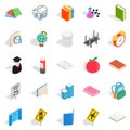 Scientific approach icons set, isometric style Royalty Free Stock Photo