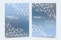 Scientific brochure design template. Vector flyer layout, Molecular structure with connected lines and dots. Scientific