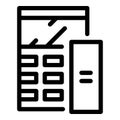 Scientific calculator icon, outline style