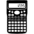 Scientific calculator with various mathematical and trigonometric function keys displayed in black and white Royalty Free Stock Photo