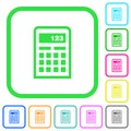 Scientific calculator vivid colored flat icons icons
