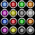 Scientific calculator white icons in round glossy buttons on black background Royalty Free Stock Photo