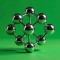 Scientific Chrome Molecular Structure Model Royalty Free Stock Photo