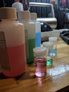 Scientific colorful pH buffer calibration