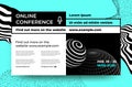 Scientific conference. Webinar and business seminar invitation poster template. Online training. Announcement banner