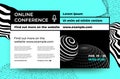 Scientific conference. Webinar and business seminar invitation poster template. Online training. Announcement banner mockup with