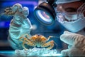 Scientific crab conducts marine research in hitech lab