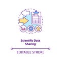 Scientific data sharing concept icon