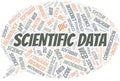 Scientific Data vector word cloud, made with text only.