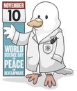 Scientific Dove Celebrating World Science Day for Peace and Development, Vector Illustration