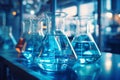 Scientific exploration Chemists use beakers, flasks, and test tubes Royalty Free Stock Photo