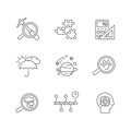 Scientific fields pixel perfect linear icons set