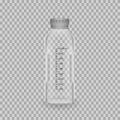 Scientific glassware, test tubes. Realistic templates bottle, with measure, mockup. Royalty Free Stock Photo