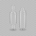 Scientific glassware, test tubes. Realistic templates, flasks of elongated shape. Royalty Free Stock Photo