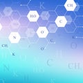 Scientific hexagonal chemistry pattern. Structure molecule DNA research as concept. Science and technology background Royalty Free Stock Photo