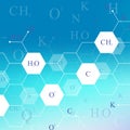 Scientific hexagonal chemistry pattern. Structure molecule DNA research as concept. Science and technology background Royalty Free Stock Photo