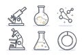Scientific illustration featuring six items Royalty Free Stock Photo