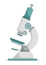 Scientific laboratory microscope vector flat design isolated on white background Royalty Free Stock Photo